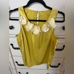 The Limited Yellow Top with Cream Floral Details